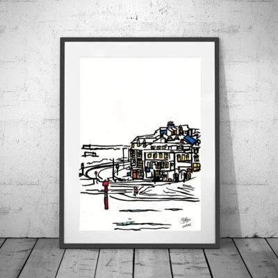 MARGATE ❤ Kent ❤ SIGNED ORIGINAL FRAMED PAINTING urban mid century boho bauhaus - Image 1 of 4