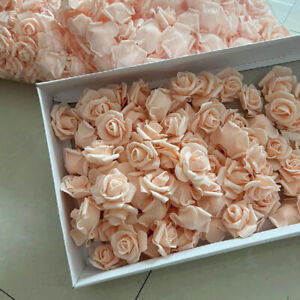 200Pcs 4cm Artificial Foam Rose Flowers Heads For Bridal Wedding Party Decor