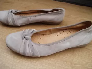 More details for ladies gabor suede shoes size 8 hovercraft womens flats beige ballerina