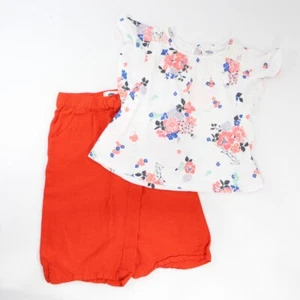 Old Navy Toddler Girls 3T Shirt and Capri Pant Outfit Set Orange Floral - Picture 1 of 5
