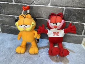 2er Set Vintage Valentines Garfield Plüsch/Red Hot Lover/Herz Stirnband Orange - Bild 1 von 12