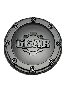 Gear Alloy Matte Black W/Gloss Black Logo Snap In Wheel Center Cap 809K133-UP - Picture 1 of 3