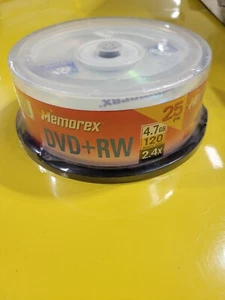 Memorex DVD+RW DVD RW 25 Pack 4.7 GB 2.4X 120 Min Brand New Rewritable Sealed - Afbeelding 1 van 1