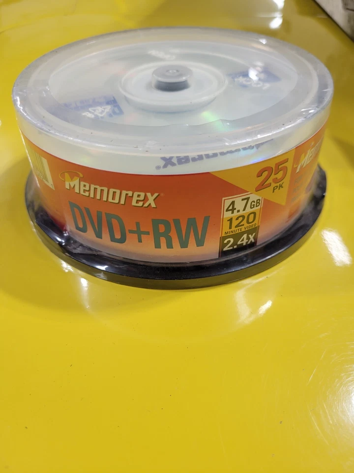Memorex DVD+RW DVD RW 25 Pack 4.7 GB 2.4X 120 Min Brand New Rewritable Sealed - Image 1 of 1