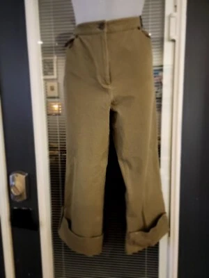 Capris vaquero elástico puño ancho abotonado caqui Peck & Peck Canadá talla 12 Foto 1 de 4
