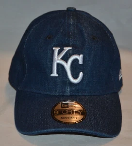 New Era 9Twenty LEVI'S Azul Marino Denim KANSAS CITY ROYALS Gorra Gorra Ajustable - Imagen 1 de 12