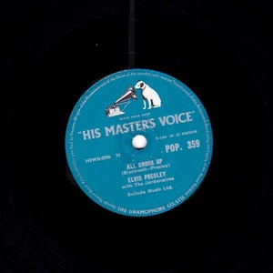 ELVIS PRESLEY 78 ALL SHOOK UP / THAT'S WHEN YOUR HEARTACHES BEGIN HMV POP 359 V+ - Picture 1 of 2