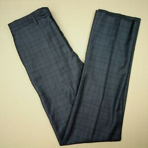 Ralph Ralph Lauren Suit Dress Pants Men's Size 33W Navy Blue Plaid Unhemmed NWT