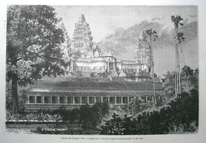 Impresión 1871 FACHADA SUR DE ANGKOR WAT, CAMBOYA, #91 - Imagen 1 de 1