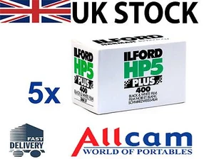 5 Rolls of Ilford HP5 Plus 400 135/35mm 36 Exposure Professional B&W Film *New - Picture 1 of 1