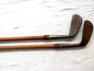 SET! 2 & 5 Iron HICKORY SHAFT Wilson Red Ribbon Antique Mashie Golf Clubs - Image 1 of 4