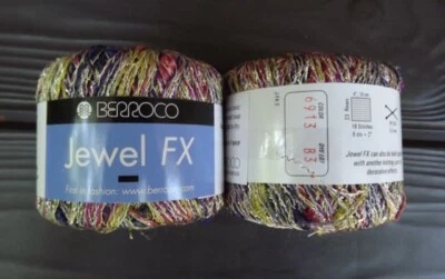 Пряжа новинка Berroco Jewel FX, вискоза/металлик, розовая, фиолетовая, лаймовая, 2 шара - Изображение 1 из 3