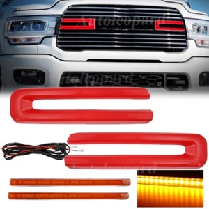 For Dodge Ram 1500 LARAMIE/BIG HORN/TRADESMAN 19-22 Front Grille Trim&Lights Set - Picture 1 of 12
