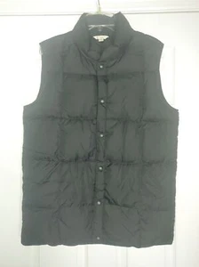 LAND'S END KIDS BLACK PUFFER VEST BOYS 18/20 SNAP CLOSURE DOWN INSULATED POCKETS - Picture 1 of 7