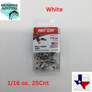 Eagle Claw 25cnt. 1/16oz White Ball Head Jigs WBHX116-1 - Picture 1 of 10