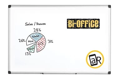 Bi-Office Maya Whiteboard With Aluminium Frame 120x90cm - £80 RRP