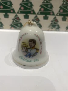 Cinderella A Dream Is A Wish Christmas Disney Grolier Porcelain Bell Ornament - Picture 1 of 12