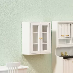 Maßstab 1:12 Puppenhaus Miniatur Weißer Schrank Spind Schrank Holz Möbel Zubehör - Bild 1 von 5