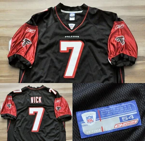Michael Vick Atlanta Falcons Reebok Jersey Authentic Black Sewn NFL Men 54 2XL - Picture 1 of 18