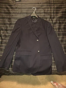 Perry Ellis Men's Two Button Slim Fit Suit And Pants , Blue Stripe, 40R - Picture 1 of 2