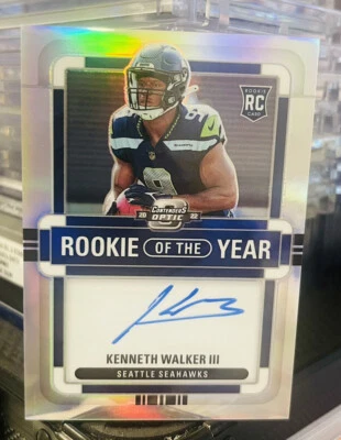 2022 Contenders Optic Kenneth Walker III Rookie Of The Year On Card Auto /75 - Image 1 of 2