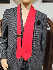 Vintage Pierre Cardin Gimbels Store Red Necktie Office 55" NWT - Picture 1 of 9