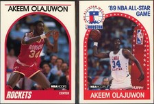1989 NBA Hoops Akeem Olajuwon #180 & All-Star #178 Houston Rockets - Pair