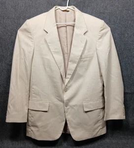 Farah Clothing Blazer Mens 40R Light Tan Vented 2-Button Sport Coat Suit Jacket - Picture 1 of 17