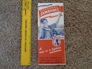 EJ SCOUT BSA 1950 NATIONAL JAMBOREE DUE PIEGHE BROCHURE STAMPA PUBBLICAZIONE JAMBO - Foto 1 di 3