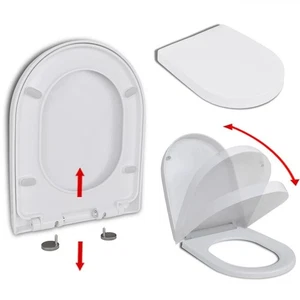 Soft-close Toilet Seat with Quick-release Design White Square - Picture 1 of 9