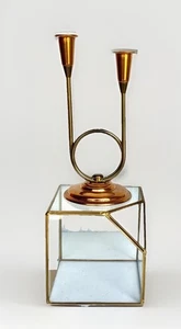 Vintage Coppercraft Doppelkerze Kegel Kerzenhalter, 9-3/4" hoch - Bild 1 von 11