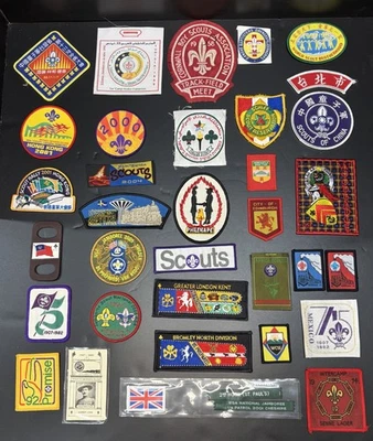 Boy Scout Foriegn patches from around the world lot, Brownsea Jamboree ticket - Image 1 of 4