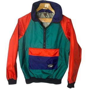 Apocalypse Design Anorak Pullover Shell Jacket Large Colorblock Half Zip Vintage - Picture 1 of 11