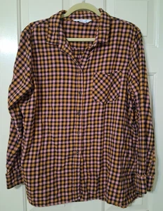 Old Navy Damen Gr. XL 100% Baumwolle kariert LS Knopfleiste Hemd mehrfarbig - Bild 1 von 8
