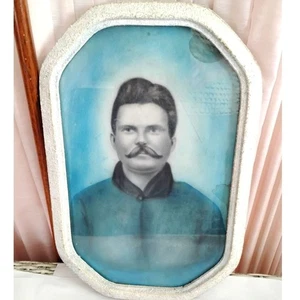 ¿Soldado antiguo? Fotografía de retrato tintada a mano, finales de 1800, 18 x 11 1/2 pulgadas - Imagen 1 de 3