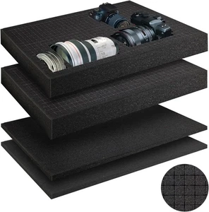4 Stück Einlage für Koffer, Pick Apart und Zupfschaum, Waffenkoffer Einlagen schwarz - Bild 1 von 8