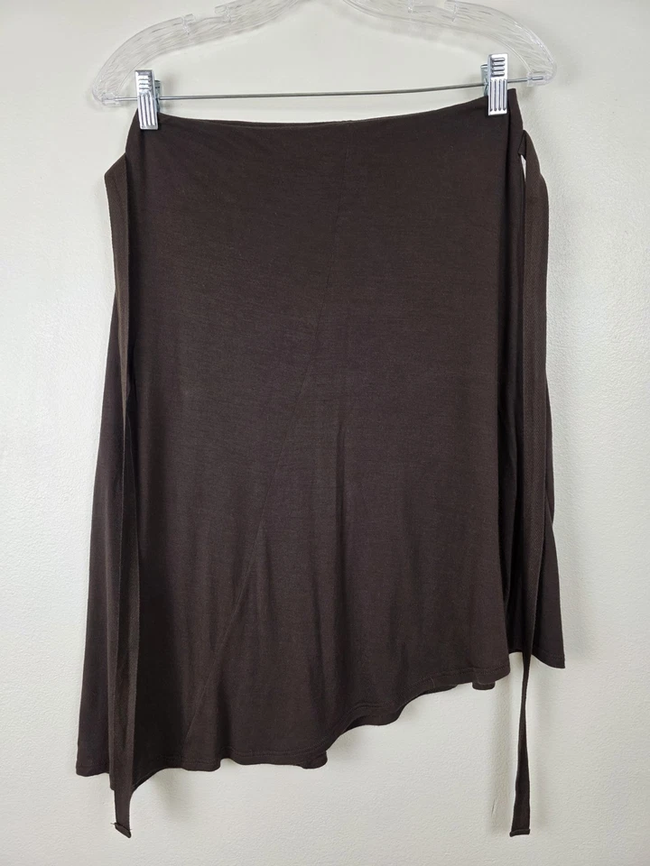 Falda Calypso St Barth Mujer Extra Pequeña Marrón Modal Envoltura Dobladillo Asimétrico Boho Foto 1 de 4