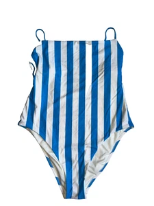Shade & Shore One piece bathing suit swim suit size L (12-14) blue white - Picture 1 of 12