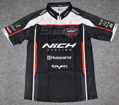 MRPSBR HUSQVARNA + NICH PRO RACING 1/4 ZIP Supercross Motocross sz L Team Shirt - Image 1 of 4