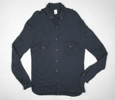 Camisa Adam Kimmel Para Hombre Grande Azul Mezcla Cachemira Abotonada Hecha en Italia Foto 1 de 4