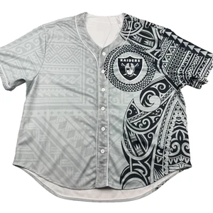 AOP Las Vegas Raiders Polynesian Baseball Jersey 3XL Football Hawaii Islander - Picture 1 of 7