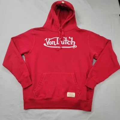 冯荷兰男式 XXL 红色套衫连帽衫标志布贴美国传奇 Y2K Streetwea — 第 1/4 张图片