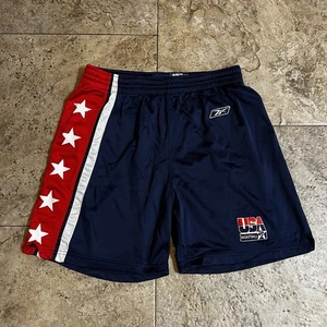 VTG Reebok Team Issue USA Basketball Blue Shorts Size 40+1 - Picture 1 of 5