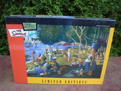 The Simpsons Sunday Afternoon by the River Near the Plant 1000 Pc Jigsaw Puzzle - Image 1 of 4