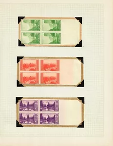 US #756-765 1-10c National Parks Imperf Block of 4 on Elbe Album Pages - Picture 1 of 4
