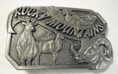 1986 Indiana Metal Craft Rocky Mountain Bighorn Sheep Ram  Buckle - Image 1 of 3