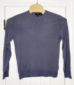 Theory Mens Crewneck Regal Wool Pullover Sweater Blue Purple Medium - Picture 1 of 8
