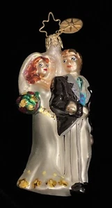 Christopher Radko Wedding Bride Groom "Little Gem" Ornament *Damaged* - Picture 1 of 5