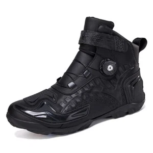 Men'S Motorcycle Boots Protective Gear Shift Rubber Sole Motorbike Shoes - Picture 1 of 27