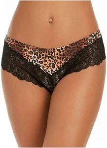 INC International Concepts Pantalone Hipster Donna con Bordo in Pizzo Marrone Leopardato XL - Foto 1 di 1